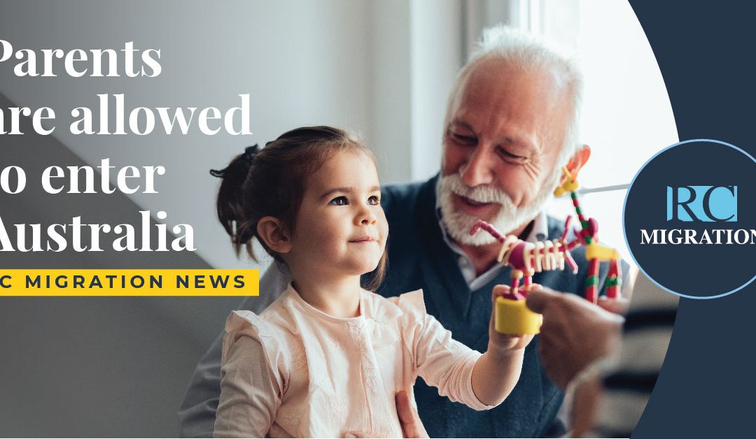 Parents of citizens and permanent residents can now enter Australia