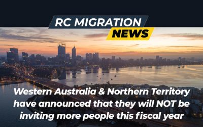 Western Australia & Northern Territory have announced that they will NOT be inviting more people this fiscal year