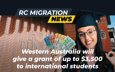 Western Australia will give a grant of up to $3,500 to international students