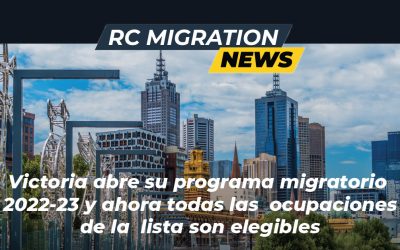 Victoria abre su programa migratorio 2022-23 y ahora todas las ocupaciones de la lista son elegibles
